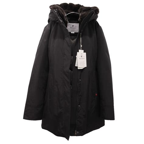 giubbotto donna WOOLRICH black down padded jacket woman