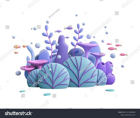 Underwater World Turquoise Coral Reef Blue Stock Illustration ...