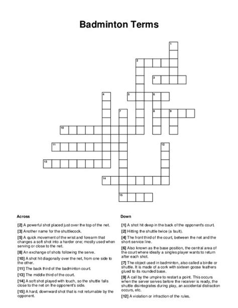 Badminton Words 的图像结果
