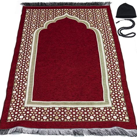 Buy Modefa Turkish Islamic Prayer Mat - Thin Woven Chenille Praying Rug ...