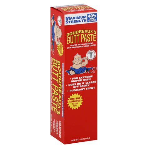 Maximum Strength Butt Paste Diaper Rash Ointment Tube 4 oz