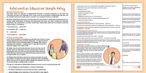 RSE Curriculum - Primary Relationships and Sex Education