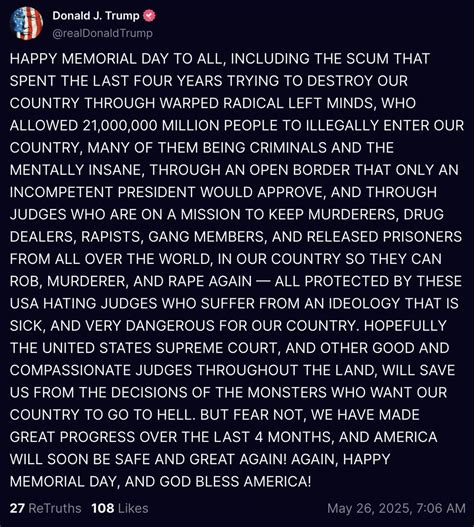 Donald Trump Does Not Mention Fallen Troops on Memorial Day ...