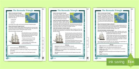LKS2 The Bermuda Triangle Differentiated Reading Comprehension Activity