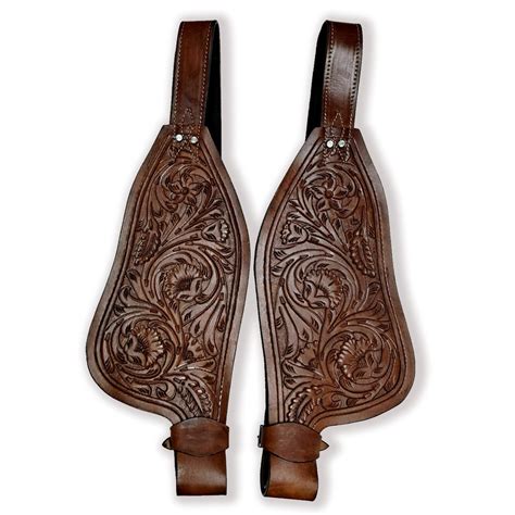 Horse Western Adult Tooled Leather Replacement Saddle Fender Pair Set ...