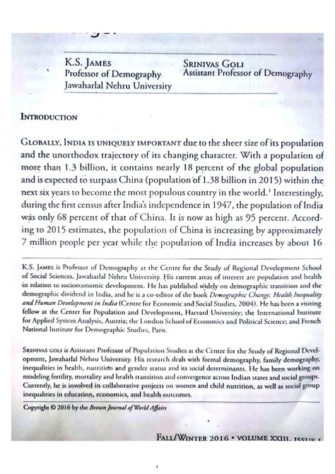 Demographic changes - Indian Economy - Studocu