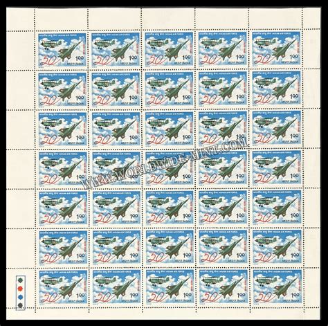 1982 India Indian Air Force Full Sheet of 35 Stamps – Worldwidemint