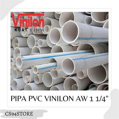 PIPA PVC VINILON PUTIH UK AW 1 1/4" INCH ( PANJANG PIPA 1 METER ...