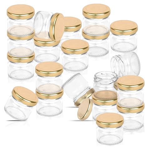 Buy Pure Source India Round Mini Glass Jar Containers, Food Grade and ...