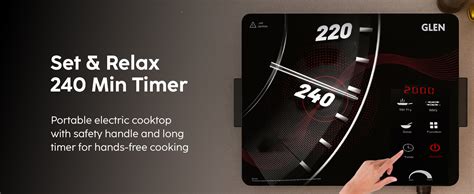 Glen SA3074 Infra 2200W Infrared Cooktop Stove with Grill Rack for Bar