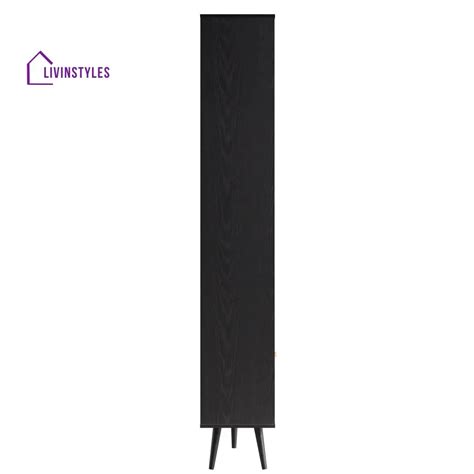 Sakshi Woven Rattan Bookcase with Doors, Black – LivIn Styles