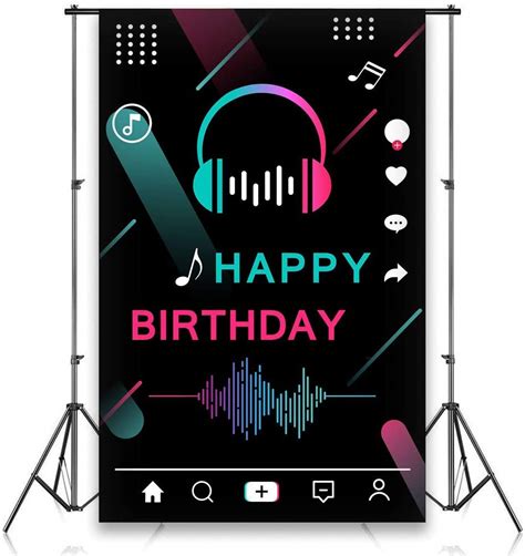 Buy Tik Tok Backdrop Birthday Party Decorations for Girls Sweet 16th ...