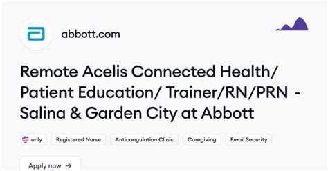Remote Acelis Connected Health/Patient Education/ Trainer/RN/PRN ...