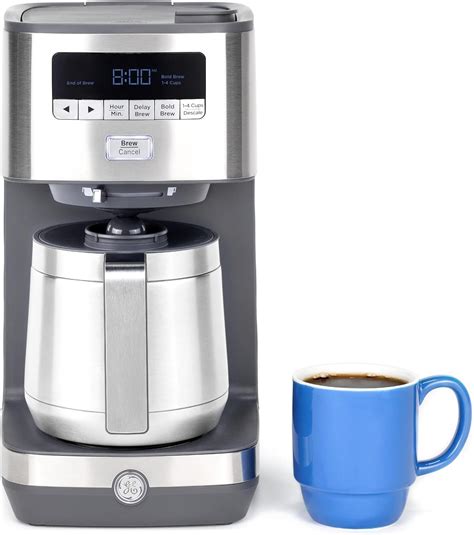 Amazon.com: GE Drip Coffee Maker With Timer | 10-Cup Thermal Carafe ...