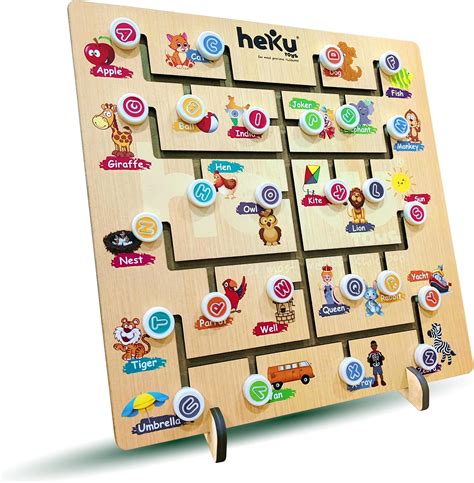 ZUDO TOYS Kids Wooden Alphabet Puzzle. Alphabet Board for Kids with ...