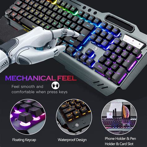 Buy Wireless Gaming Keyboard and Mouse,RGB Backlit Rechargeable ...