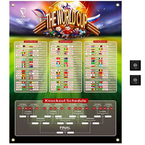 Buy Hikkcos 2022 World Cup Soccer Game Wall Chart , Match Schedule ...