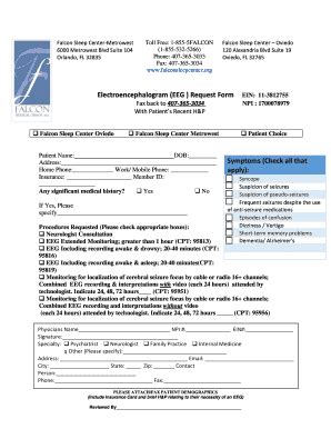 Fillable Online falconsleepcenter EEG Referral Form - Falcon Sleep ...
