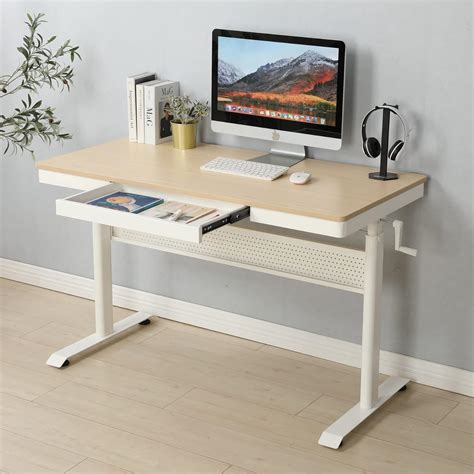Gynsseh Height Adjustable Glass Drafting Table with Stool - India | Ubuy
