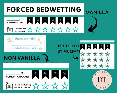 ABDL Forced Bedwetting Anti Potty Training Humiliation Chart and Certificate - Vanilla & Non ...