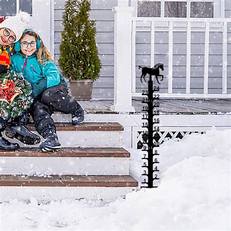 Aursykel Snow Ruler Christmas Snowflake Ruler Metal Snow Gauge Outdoor ...