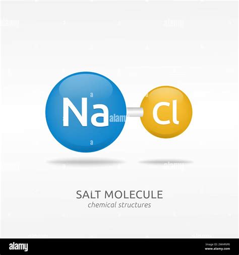 Sodium chloride molecule, salt chemical structures vector Stock Vector ...