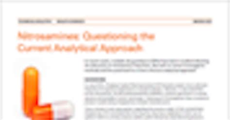 Nitrosamines: Questioning the Current Analytical Approach | SGS