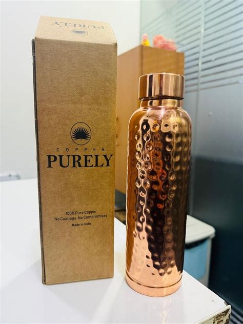 Hammered Pure Copper Water Bottle – 950ml | Handcrafted & Ayurvedic ...