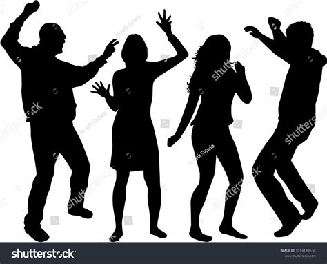 People Dancing Silhouette Vector Free