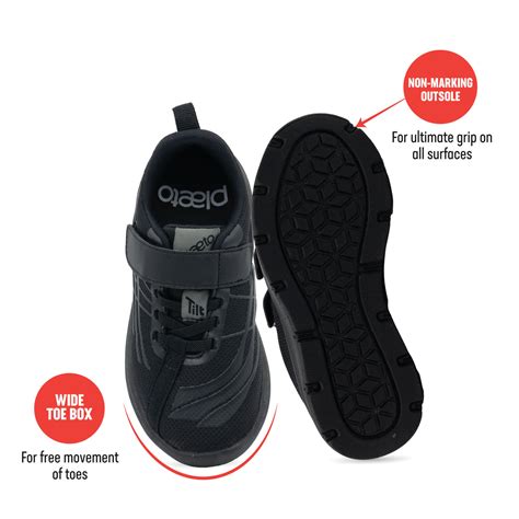 Plaeto Nova Multiplay School Shoes (7C - 13C UK) - Black