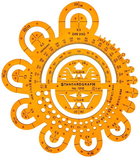 Buy Circle Arc Radius Shapes Template Stencil for Technical Drawing ...
