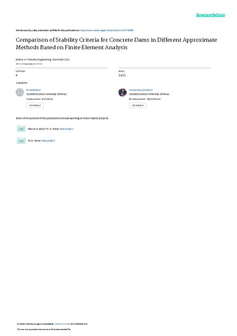 Comparison of Stability Criteria for Concrete Dams - See discussions ...