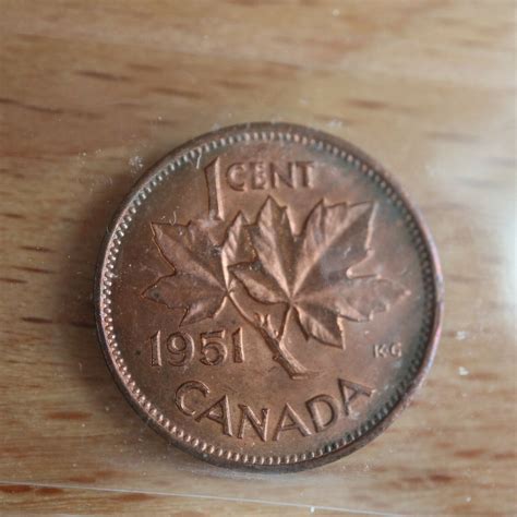 1 cent 1951 ICCS MS-64 Red Canada small penny King George VI c ...