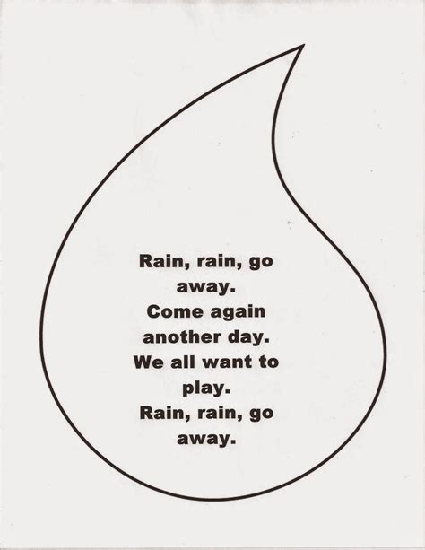 Rain, rain, go away! Come again another day! We all want to play! Rain ...