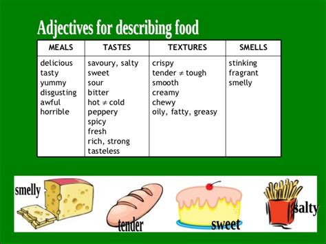 Describing food and meals 2/5 - Adjectives for describing food | Inglês