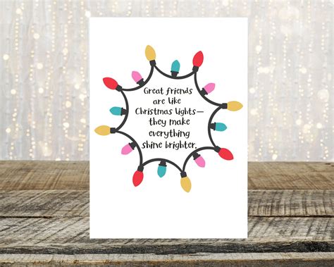 Friend Christmas Card for Best Friend, Cute Friendship Cards, Christmas ...