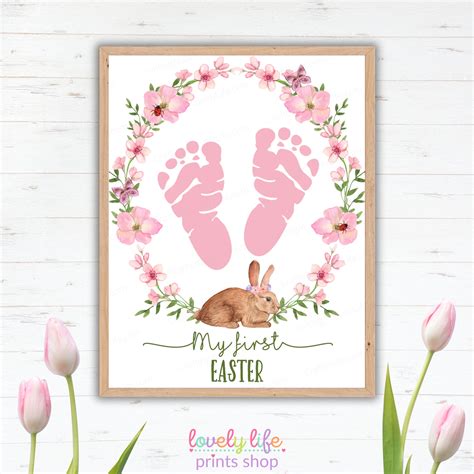 Printable My First Easter Footprint Craft, Footprint Art, Footprint ...