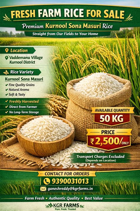 KGR Agro Farms - Premium Agricultural Products | Vaddemanu Village, Kurnool
