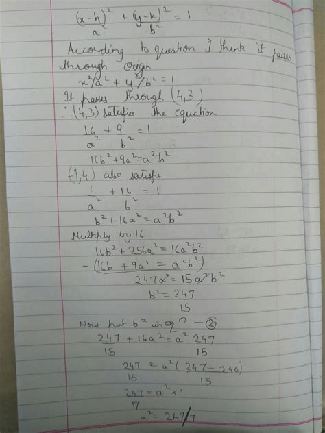Find the equation of the ellipse having axes along the coordinate axes ...