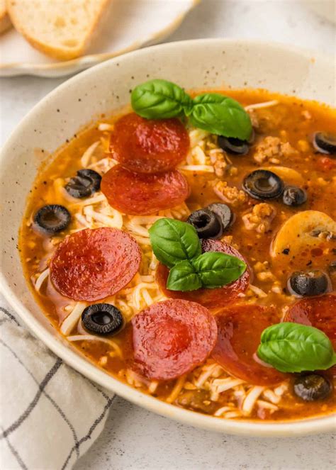 Sausage Pepperoni Pizza Soup Recipe Italian Sausage Pizza Soup