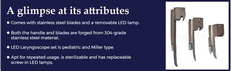 MEDITECH GLOBAL LED Pediatric Miller Type Laryngoscope Set (Blade Size ...