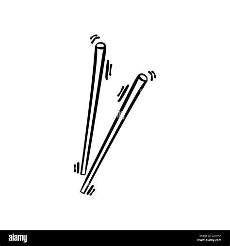 Asian Chopstick, Japanese and Chinese Food Stick Icon Doodle ...