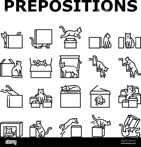 preposition english language icons set vector Stock Vector Image & Art ...