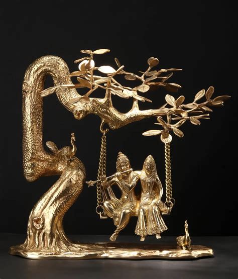 Radha Krishna Swinging on a Kadamba Tree Idol 18 Inches – AONA INDIA