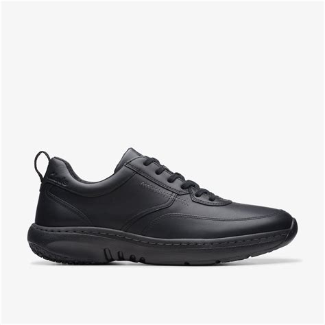 Mens Clarks Pro Lace Black Leather Sneakers | Clarks