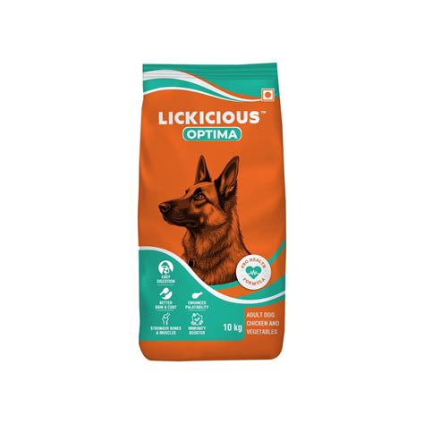 LICKICIOUS Optima Dry Dog Food Adult 10 KG | Chicken & Vegetable ...