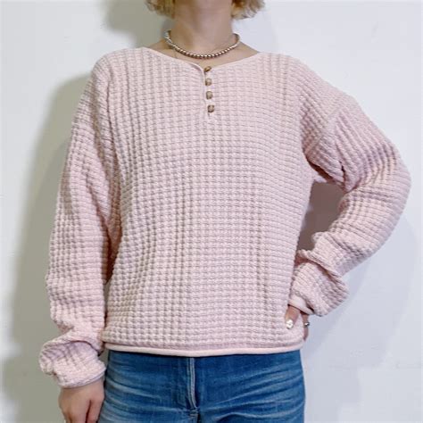 80s pink cotton knit top | LEMON