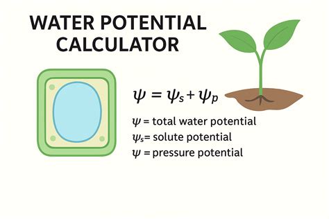 Water Potential Calculator | Calculate Ψ, Ψs, Ψp