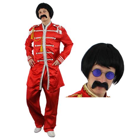 Red 1960's Sergeant Pepper Costume with Accessories - I Love Fancy Dress