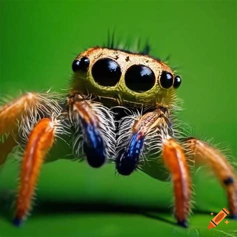 Vibrant jumping spider close-up on Craiyon